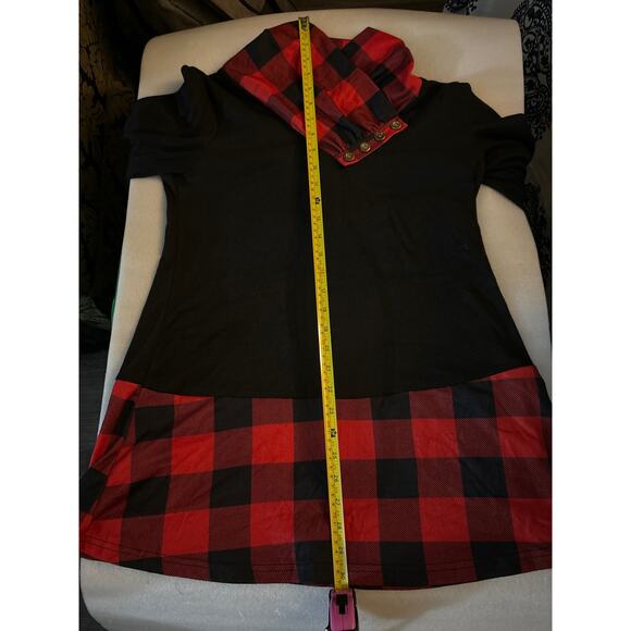 Miusey Plaid Cowl Neck Long Sleeve Blouse S Academia Classic Preppy Print Casual - Picture 8 of 11